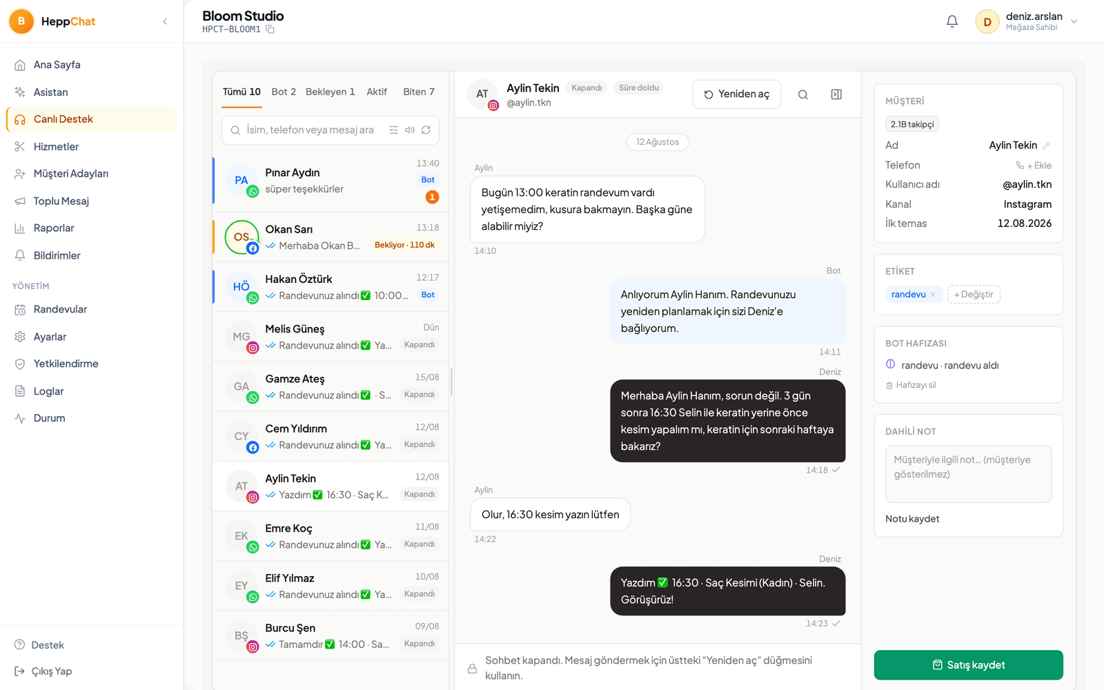 Gerçek panel: bot randevuyu alıp yeniden planlıyor